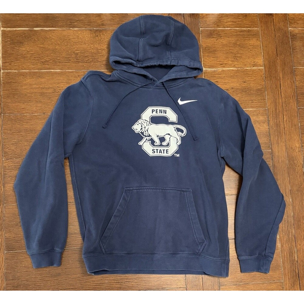 Mens Penn State Nittany Lions Navy Blue Nike Size M Fleece Pullover Hoodie
